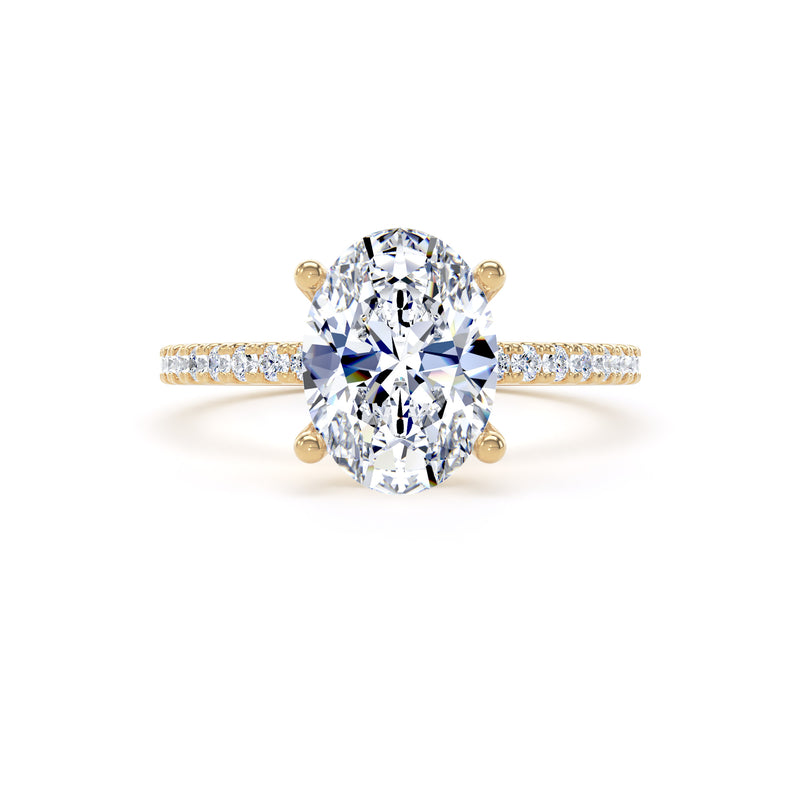 Leia Oval Cut Engagement Ring in 9ct Yellow Gold