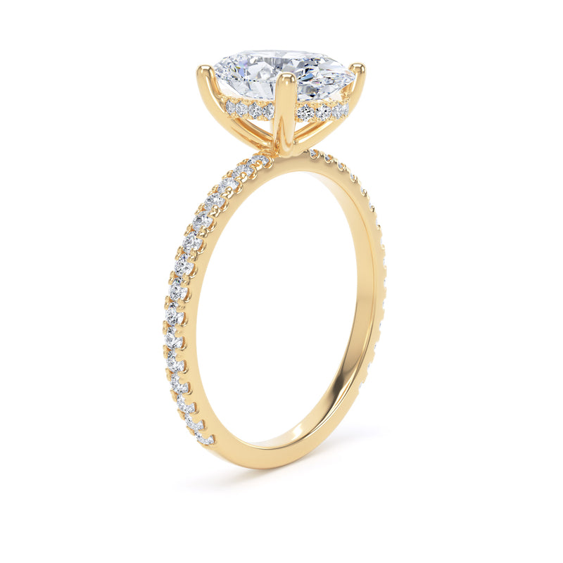 Leia Oval Cut Engagement Ring in 18ct Yellow Gold