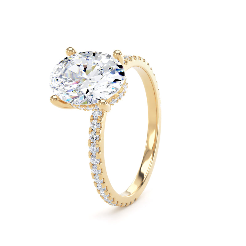 Leia Oval Cut Engagement Ring in 9ct Yellow Gold