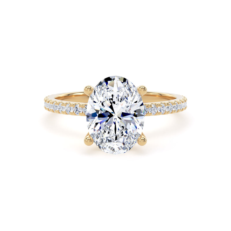 Leia Oval Cut Engagement Ring in 9ct Yellow Gold