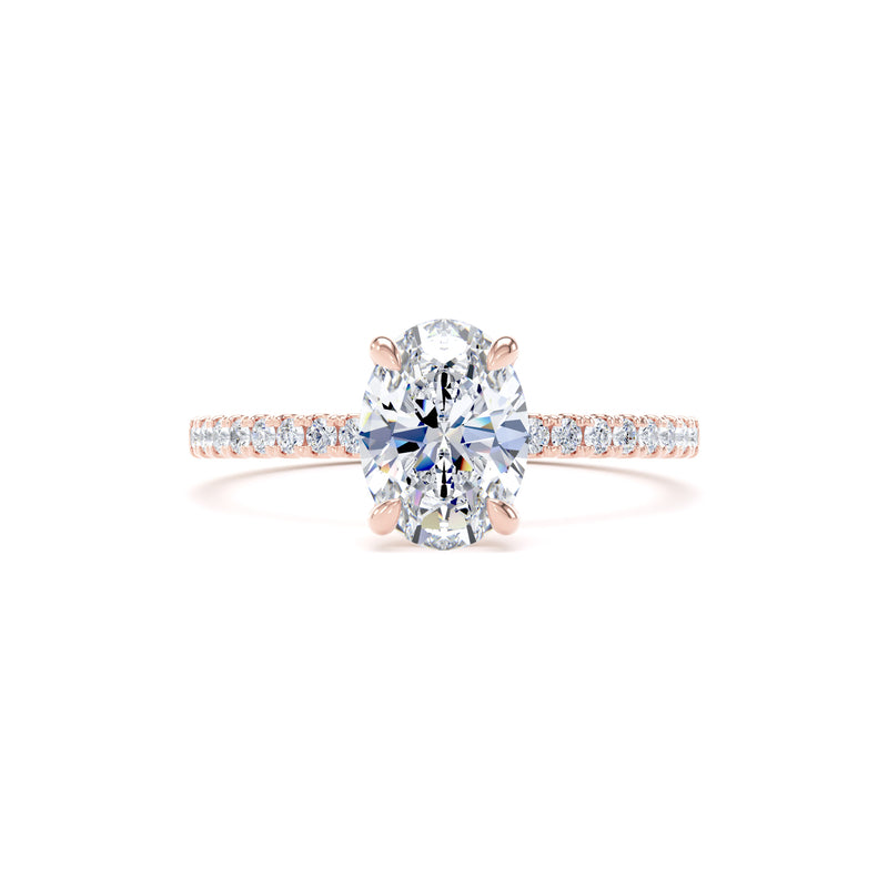 Lara Oval Cut Engagement Ring in 9ct Rose Gold