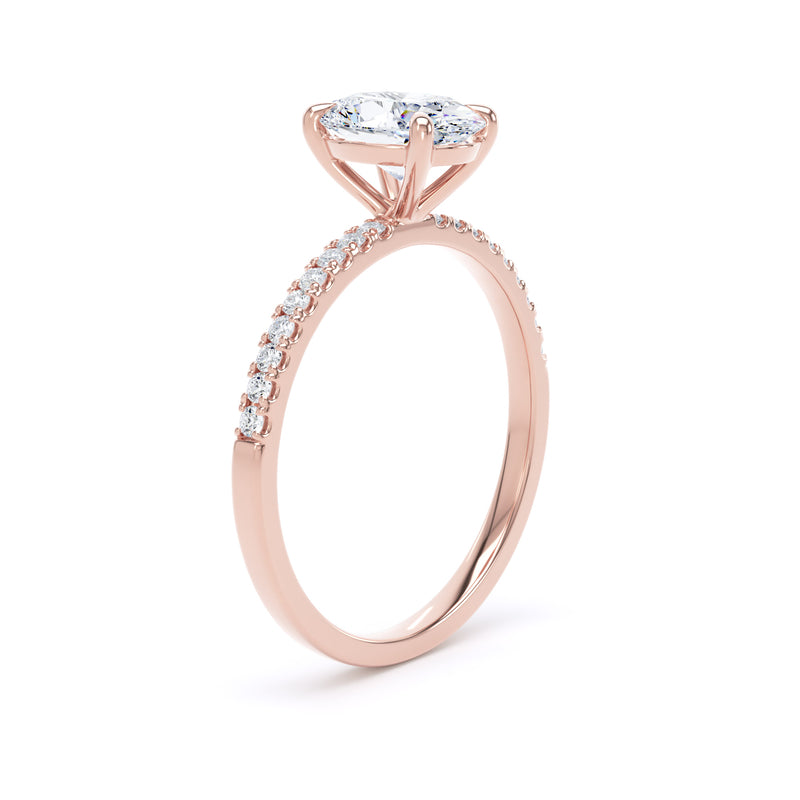 Lara Oval Cut Engagement Ring in 9ct Rose Gold