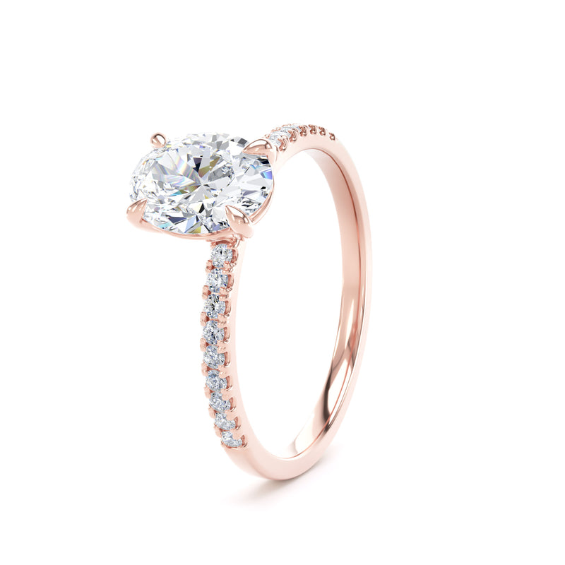 Lara Oval Cut Engagement Ring in 9ct Rose Gold