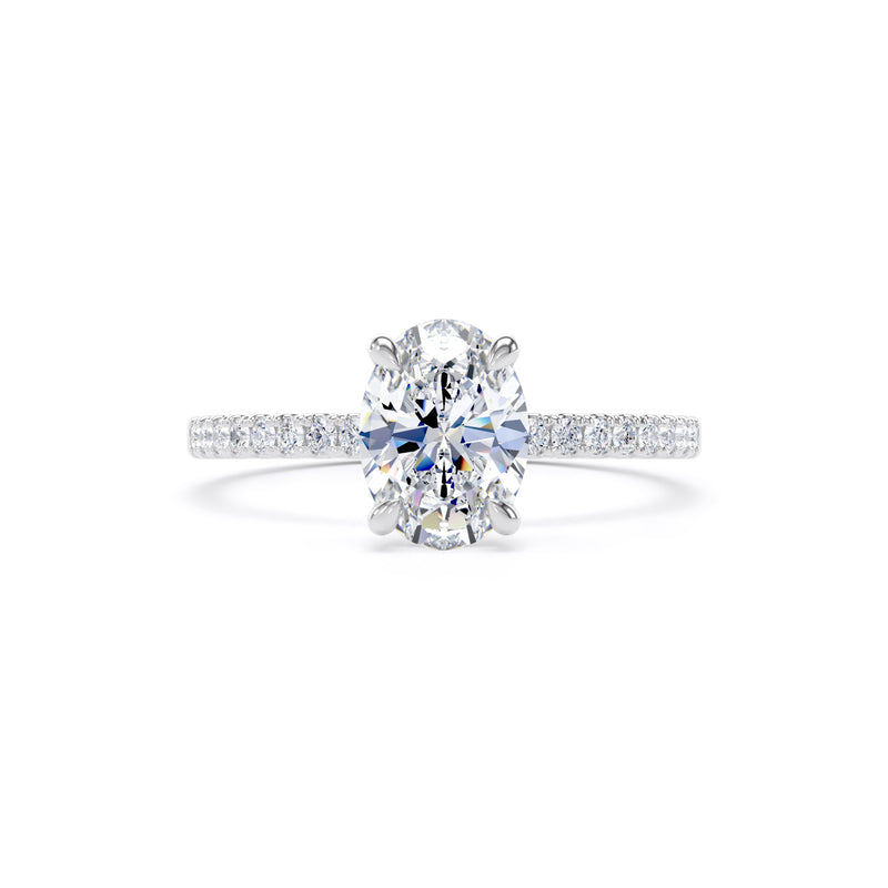 Lara Oval Cut Engagement Ring in 9ct White Gold