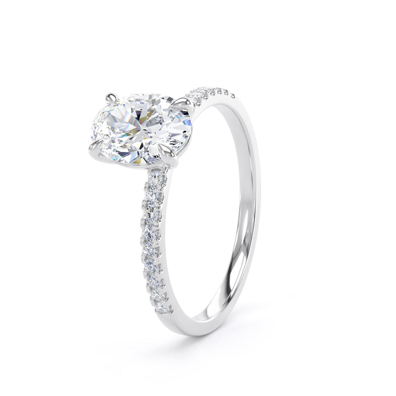 Lara Oval Cut Engagement Ring in 9ct White Gold