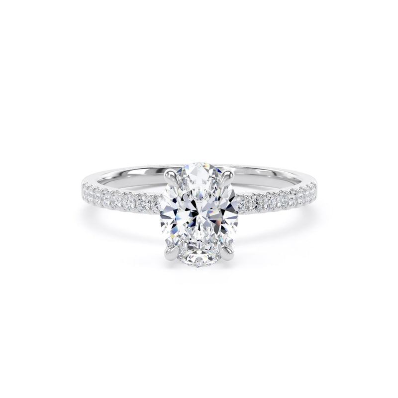 Lara Oval Cut Engagement Ring in Platinum 950