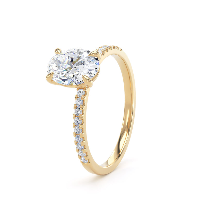 Lara Oval Cut Engagement Ring in 9ct Yellow Gold