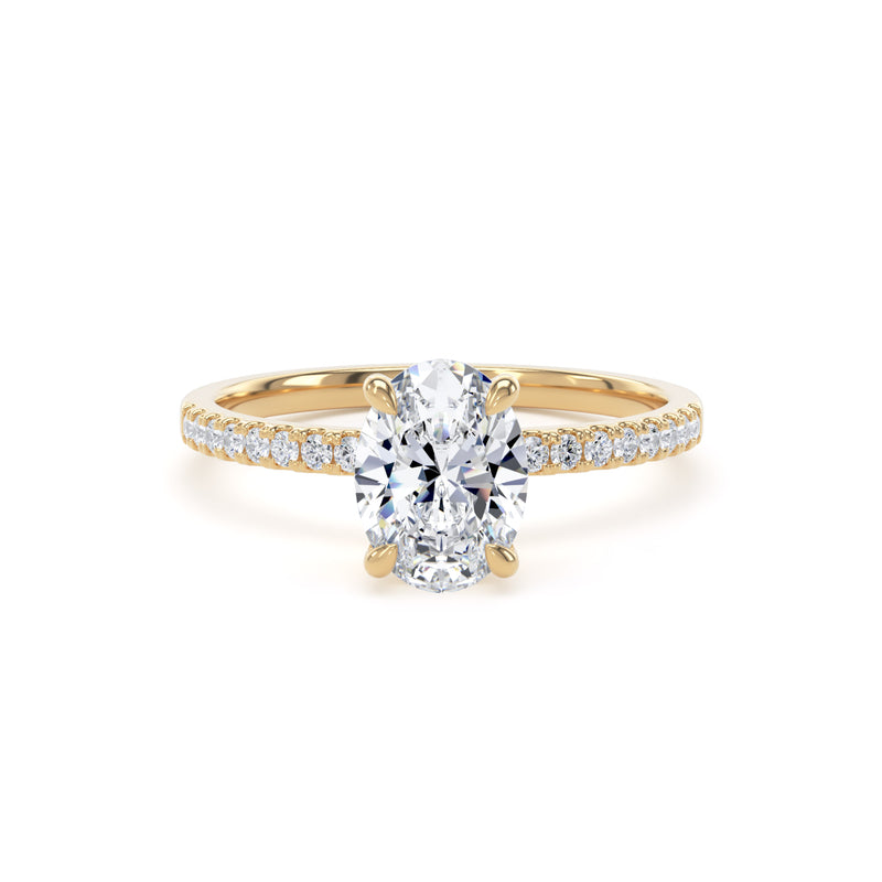 Lara Oval Cut Engagement Ring in 9ct Yellow Gold