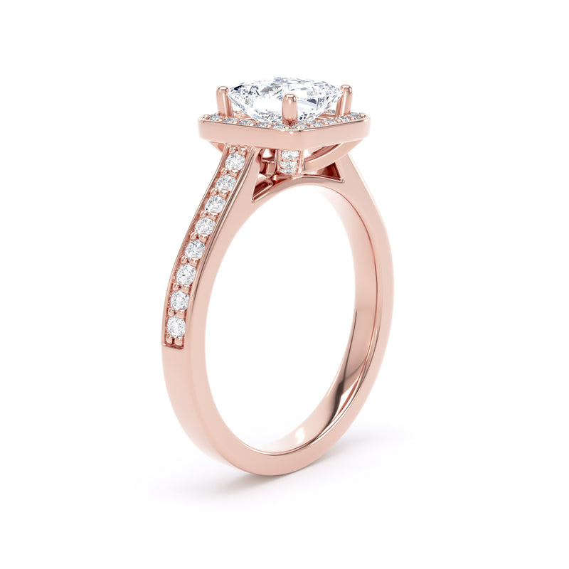 Lana Princess Cut Engagement Ring in 18ct Rose Gold