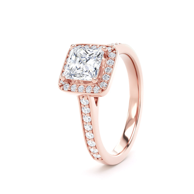 Lana Princess Cut Engagement Ring in 18ct Rose Gold