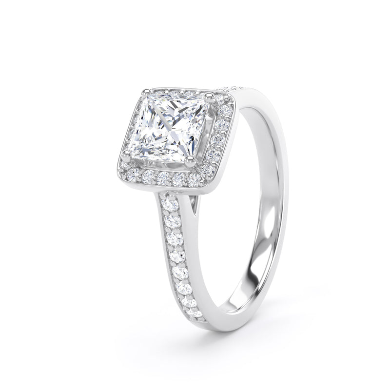 Lana Princess Cut Engagement Ring in 18ct White Gold
