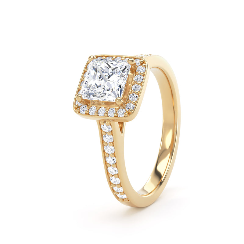 Lana Princess Cut Engagement Ring in 18ct Yellow Gold