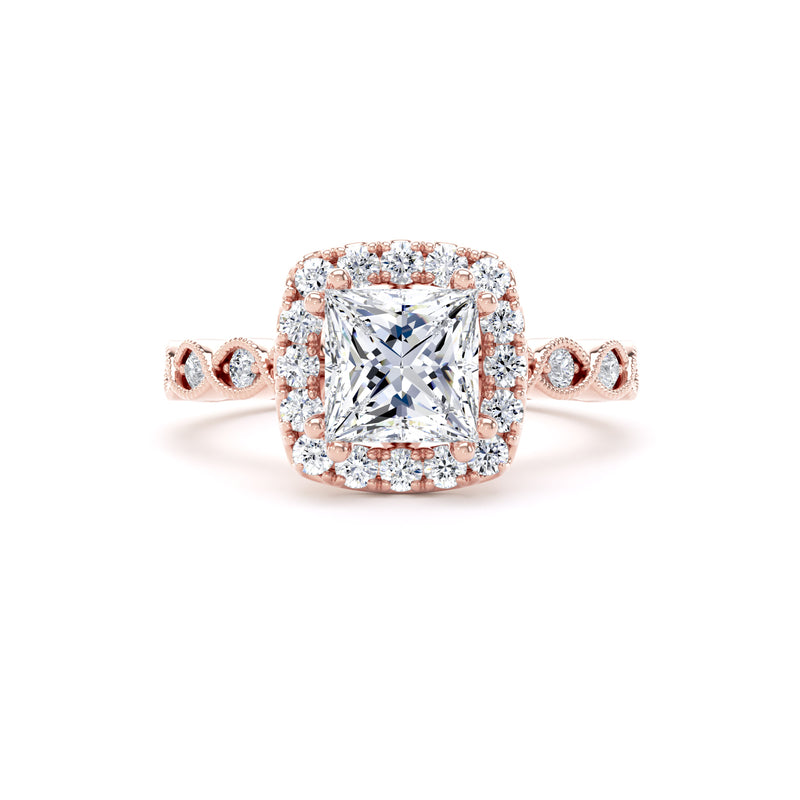 Kay Princess Cut Engagement Ring in 18ct Rose Gold