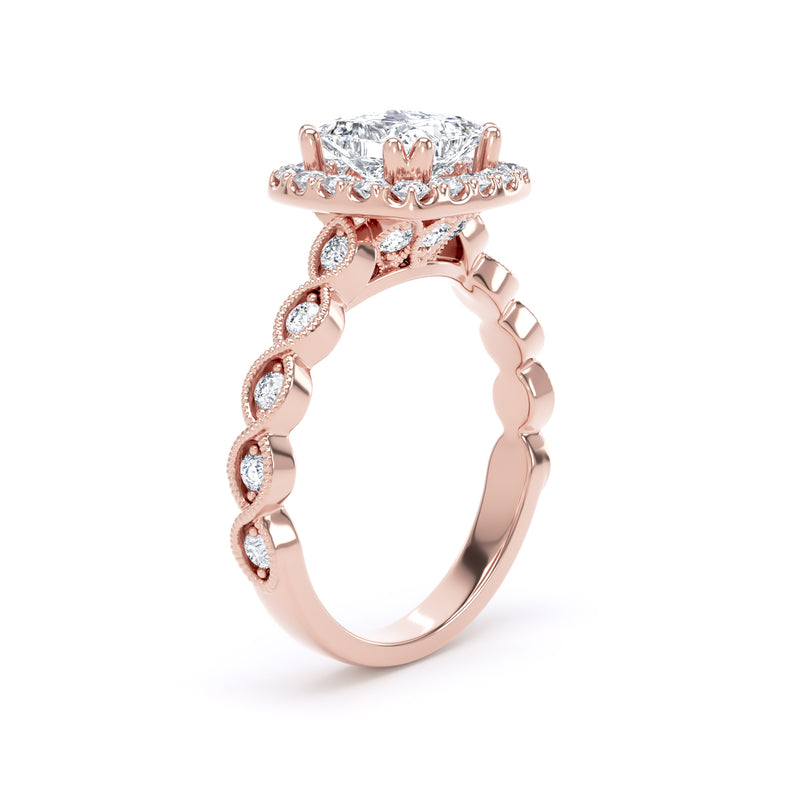 Kay Princess Cut Engagement Ring in 9ct Rose Gold