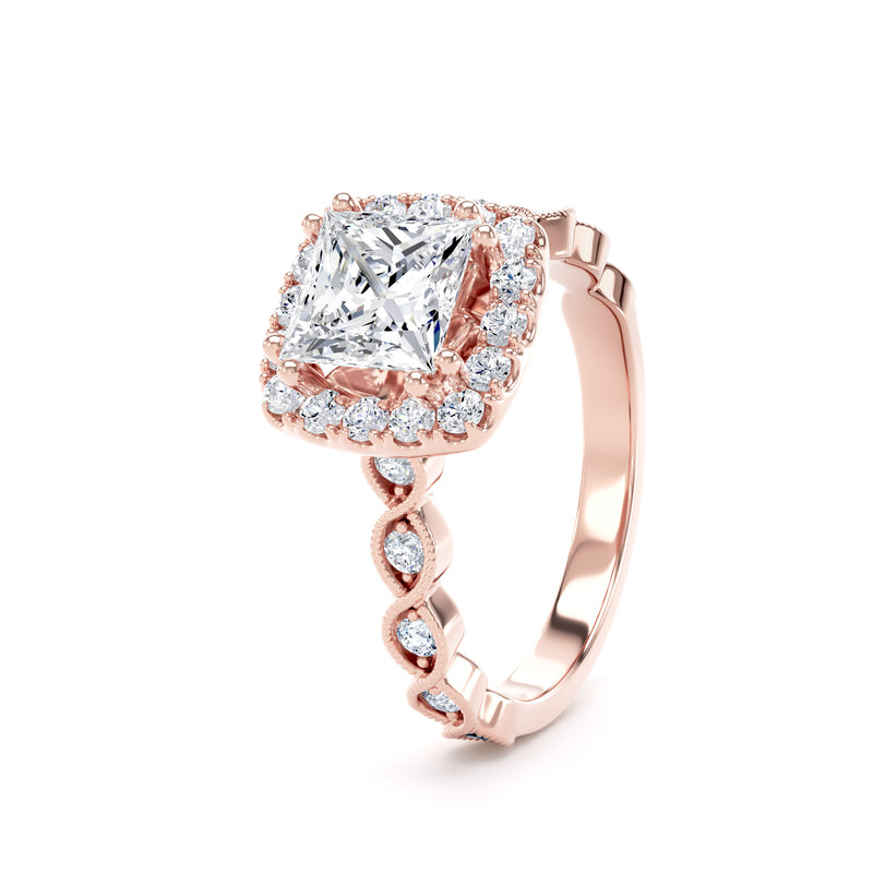 Kay Princess Cut Engagement Ring in 9ct Rose Gold