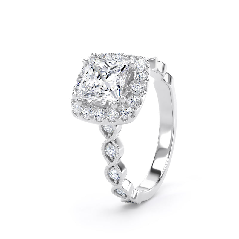 Kay Princess Cut Engagement Ring in Platinum 950