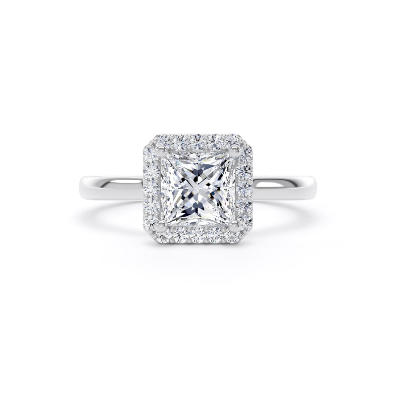 Kate Princess Cut Engagement Ring in 18ct White Gold