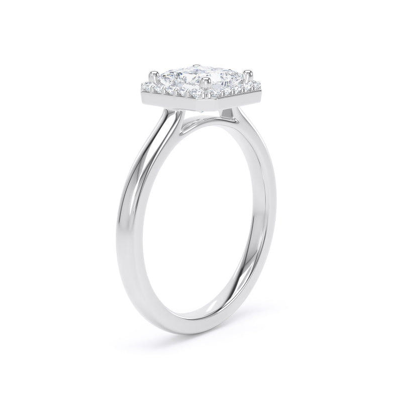 Kate Princess Cut Engagement Ring in Platinum 950