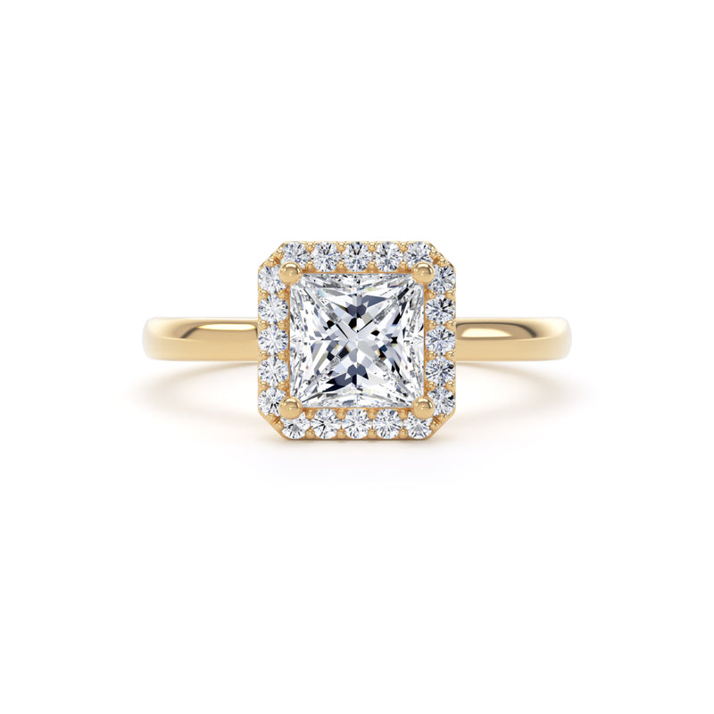 Kate Princess Cut Engagement Ring in 9ct Yellow Gold
