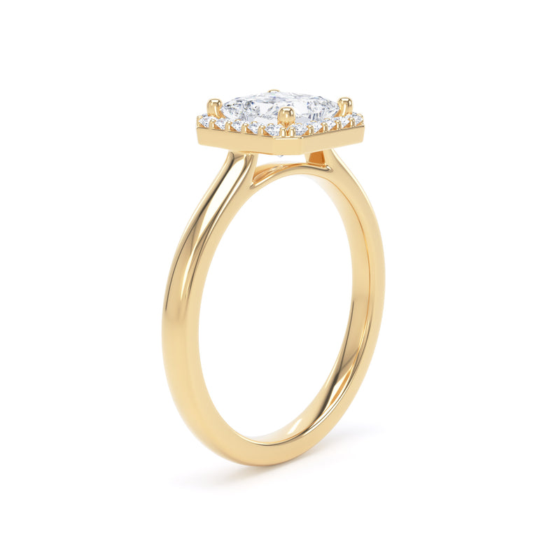 Kate Princess Cut Engagement Ring in 18ct Yellow Gold
