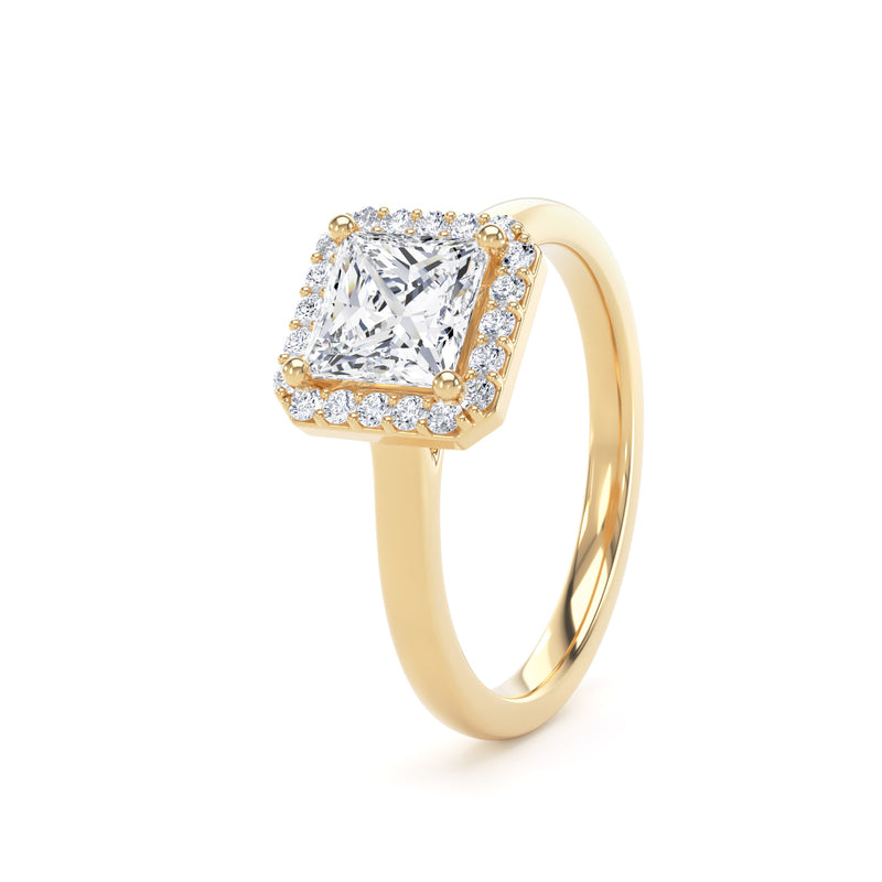 Kate Princess Cut Engagement Ring in 18ct Yellow Gold