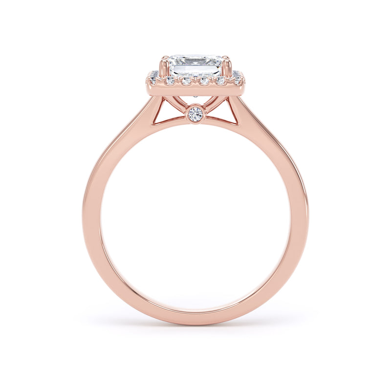 Kara Princess Cut Engagement Ring in 18ct Rose Gold