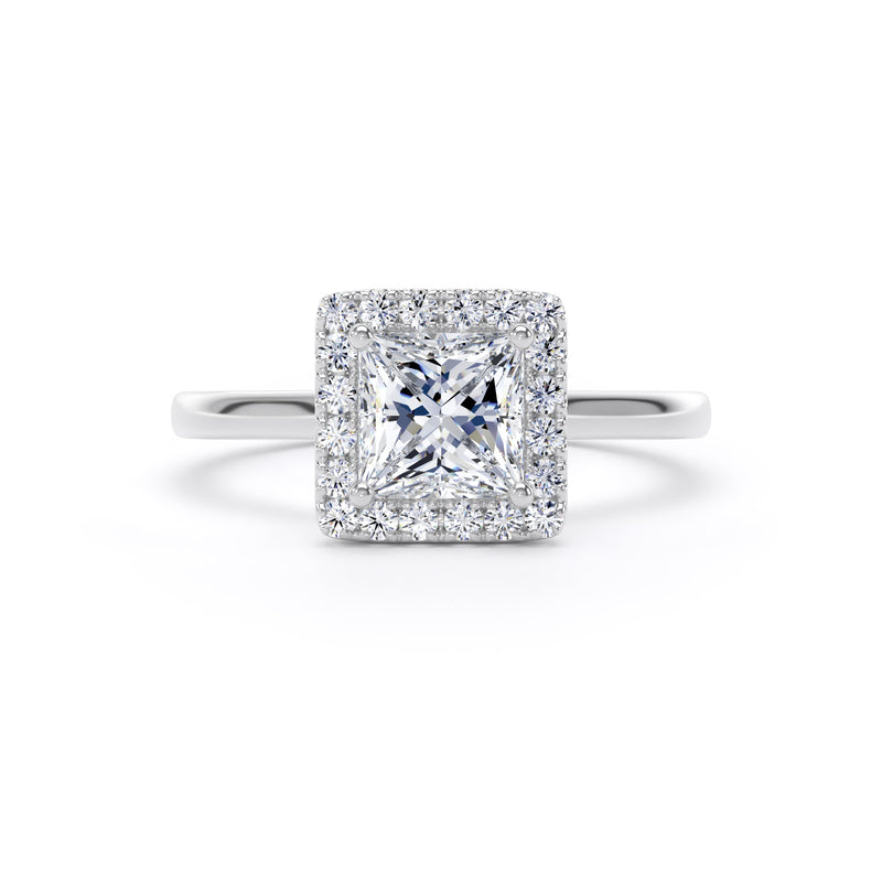 Kara Princess Cut Engagement Ring in Platinum 950