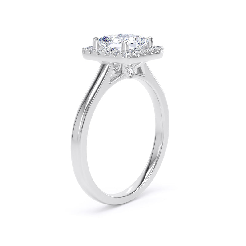Kara Princess Cut Engagement Ring in Platinum 950
