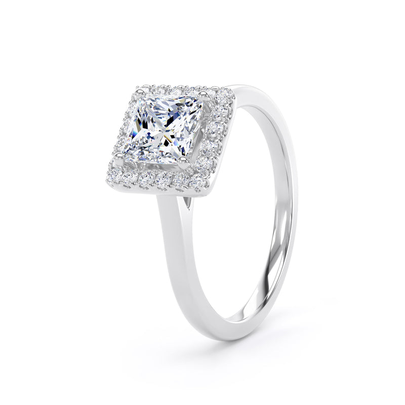 Kara Princess Cut Engagement Ring in 9ct White Gold