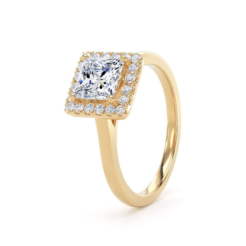 Kara Princess Cut Engagement Ring in 18ct Yellow Gold
