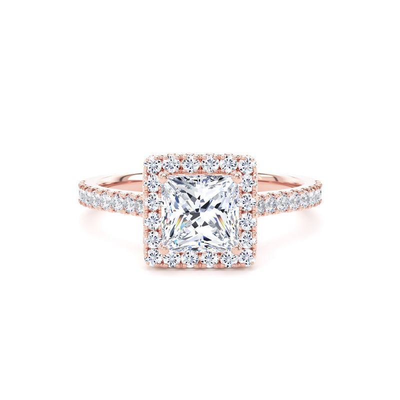 June Princess Cut Engagement Ring in 18ct Rose Gold