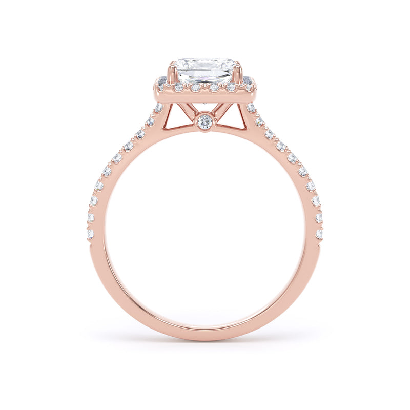 June Princess Cut Engagement Ring in 18ct Rose Gold