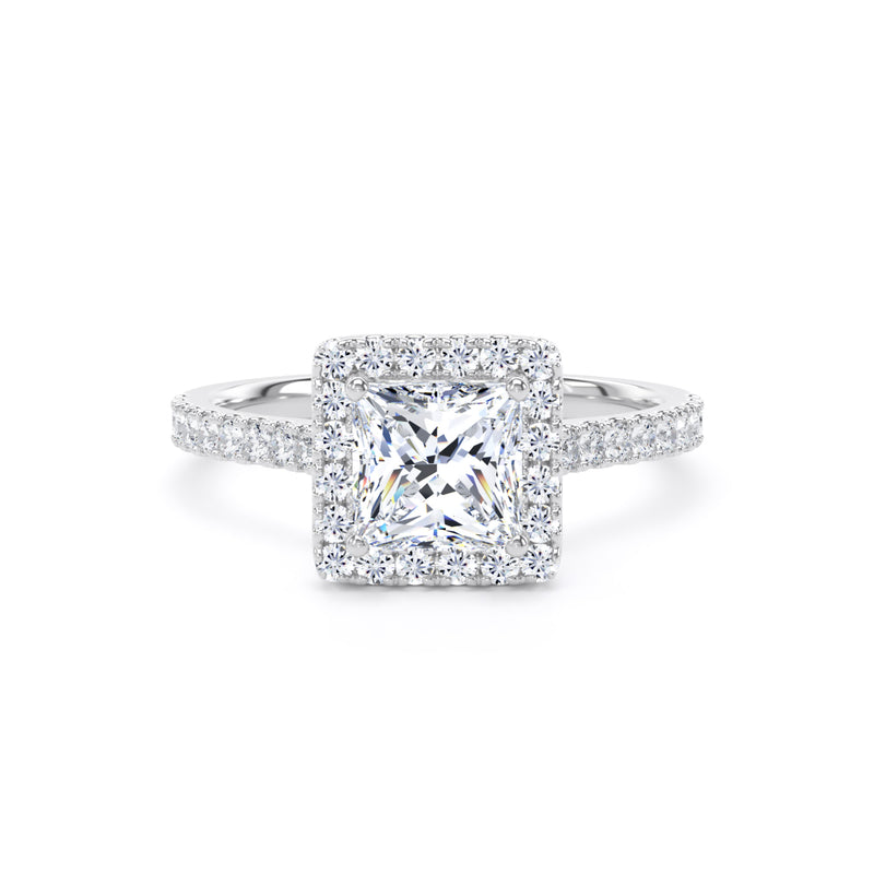 June Princess Cut Engagement Ring in Platinum 950