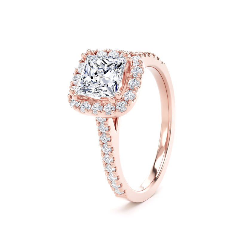 Joy Princess Cut Engagement Ring in 9ct Rose Gold