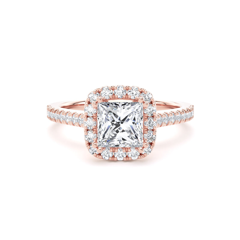 Joy Princess Cut Engagement Ring in 9ct Rose Gold