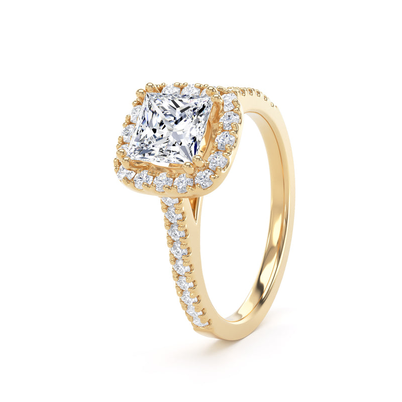 Joy Princess Cut Engagement Ring in 9ct Yellow Gold