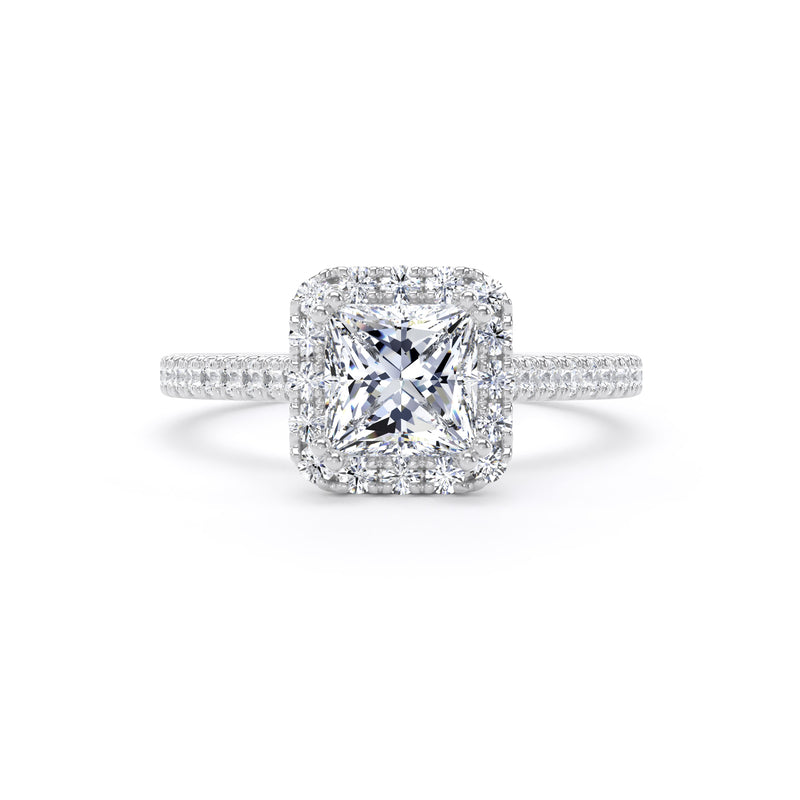 Joan Princess Cut Engagement Ring in Platinum 950