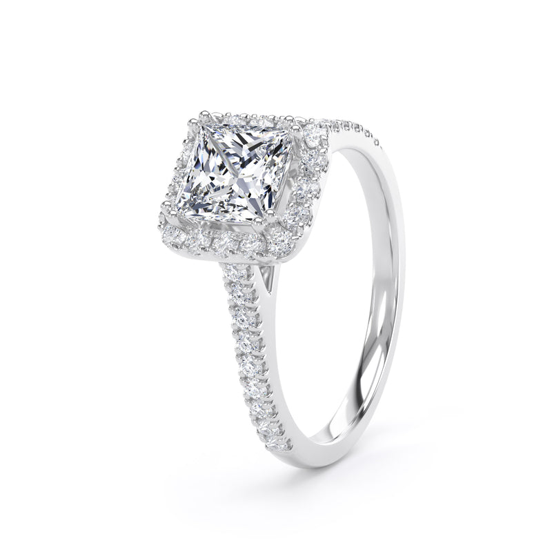 Joan Princess Cut Engagement Ring in 9ct White Gold