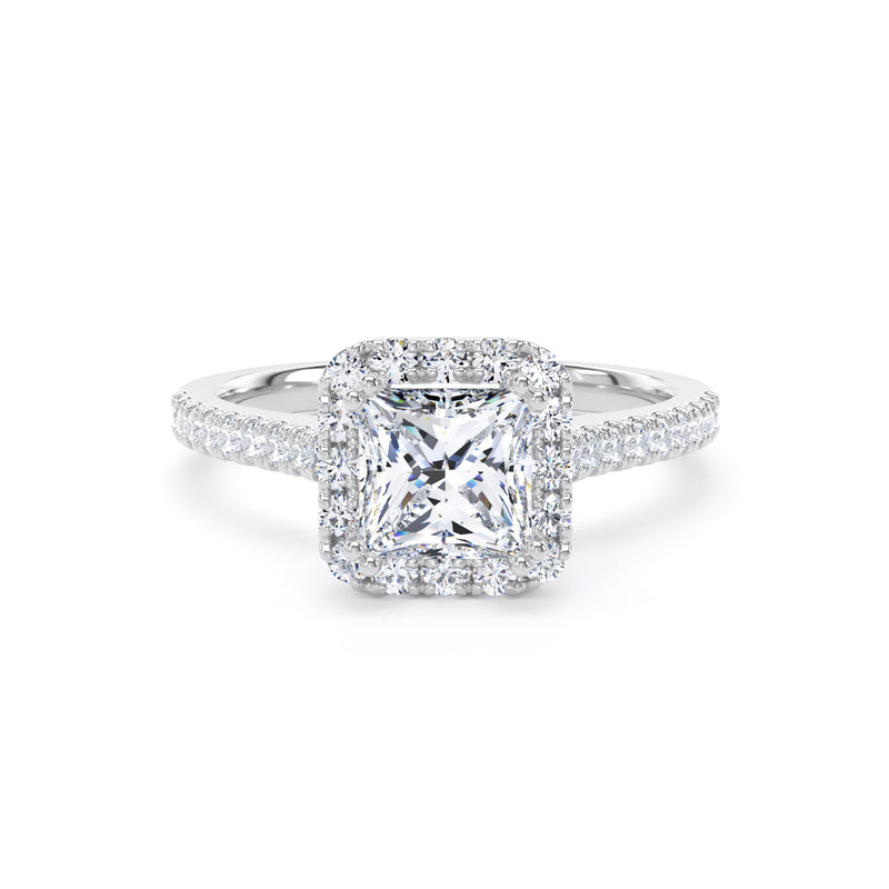 Joan Princess Cut Engagement Ring in 9ct White Gold