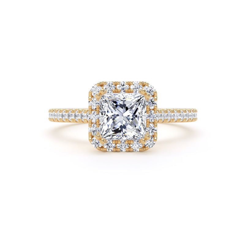 Joan Princess Cut Engagement Ring in 9ct Yellow Gold