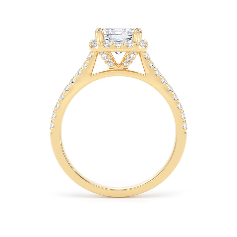 Joan Princess Cut Engagement Ring in 9ct Yellow Gold
