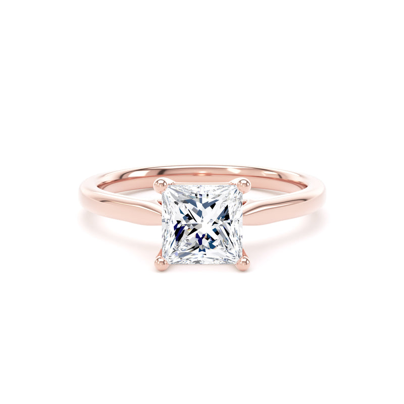 Jill Princess Cut Engagement Ring in 18ct Rose Gold