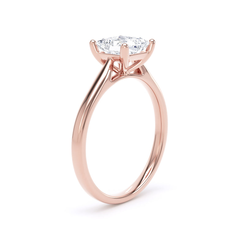 Jill Princess Cut Engagement Ring in 18ct Rose Gold