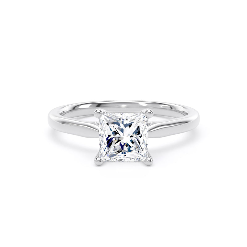 Jill Princess Cut Engagement Ring in 9ct White Gold