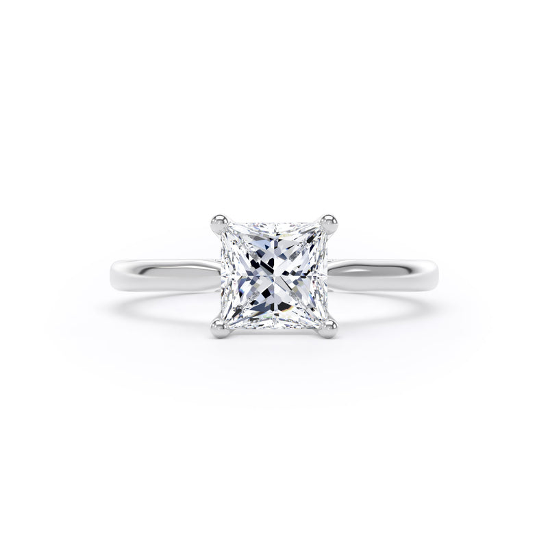 Jill Princess Cut Engagement Ring in 9ct White Gold
