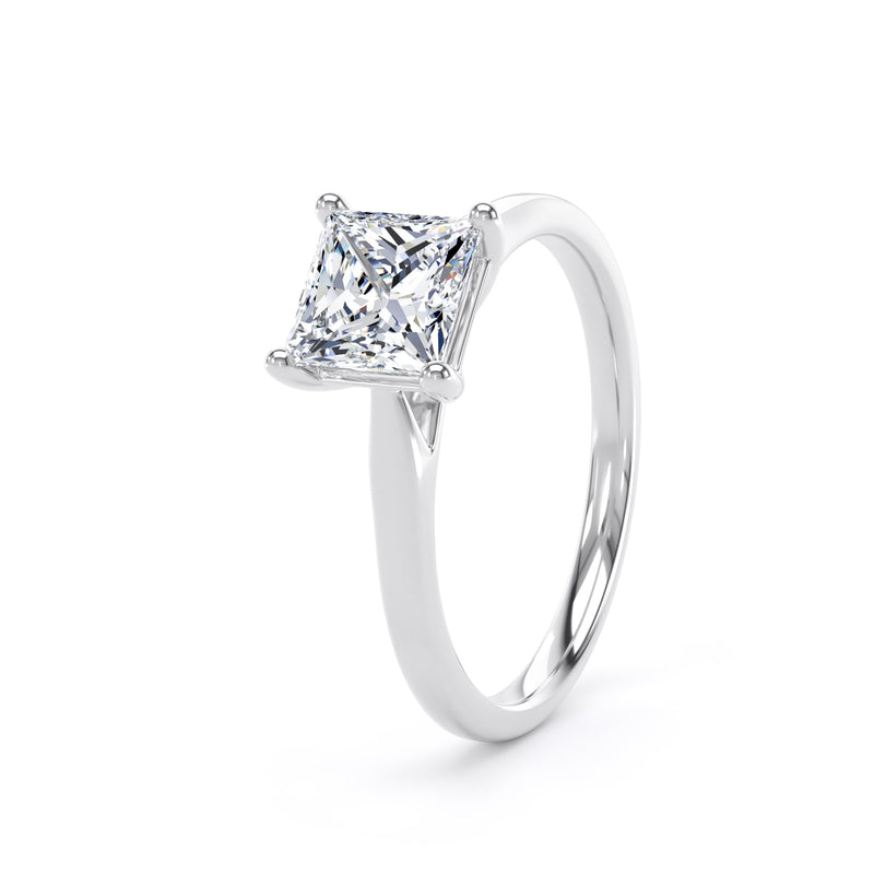 Jill Princess Cut Engagement Ring in Platinum 950
