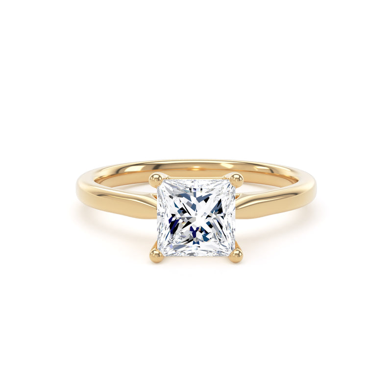 Jill Princess Cut Engagement Ring in 18ct Yellow Gold