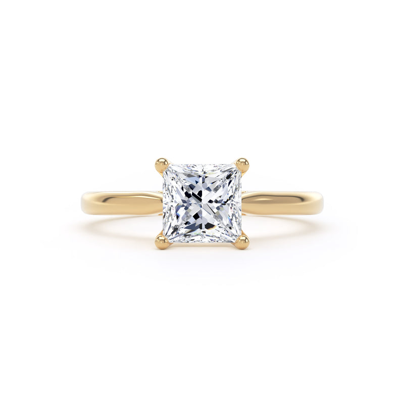 Jill Princess Cut Engagement Ring in 18ct Yellow Gold