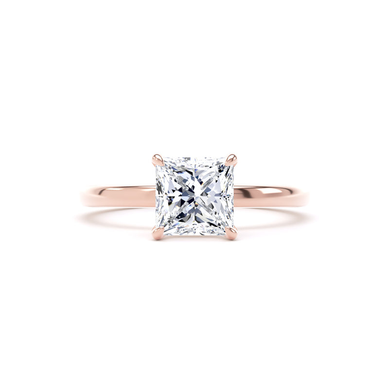 Jean Princess Cut Engagement Ring in 18ct Rose Gold