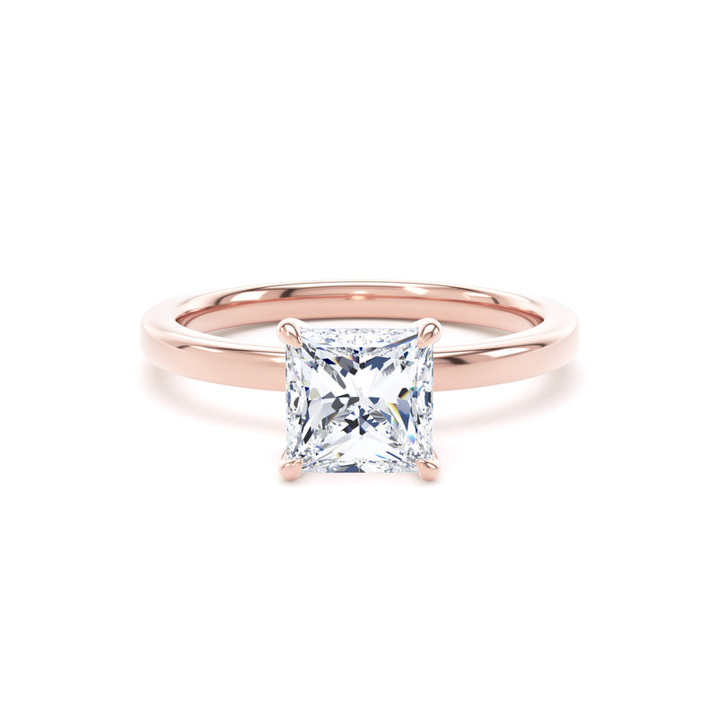 Jean Princess Cut Engagement Ring in 9ct Rose Gold